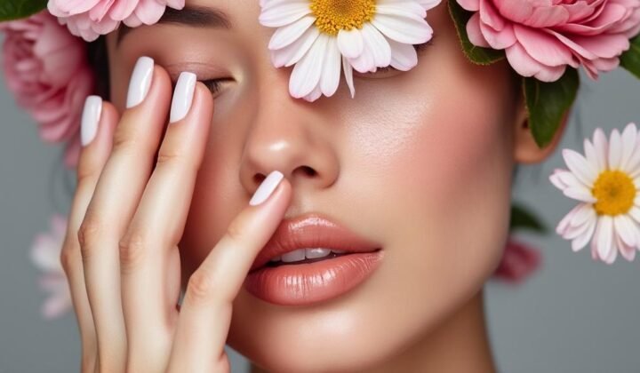 uñas pintadas con flores