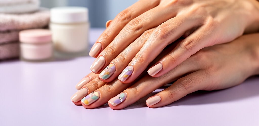 Uñas Cortas Pintadas Elegantes